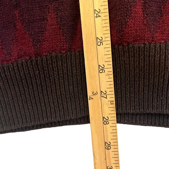 Vintage Y2K Dad Sweater Men’s Large Geometric Fall Neutral Earth Tones Argyle - Picture 7 of 8